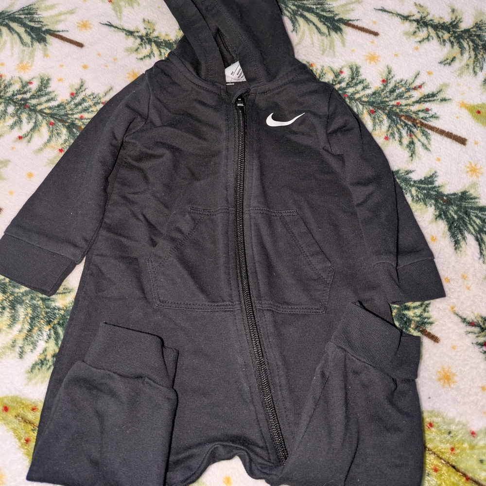 Nike Black Hooded Baby Onesie